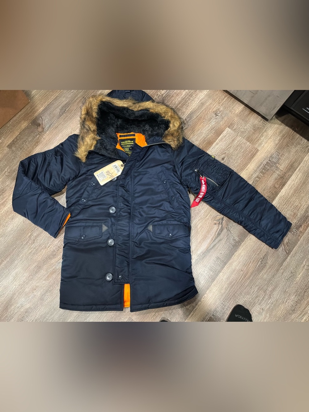 New Alpha Industries Slim Fit N-3B Blue Extreme Cold Weather Parka Men’s Sz XS